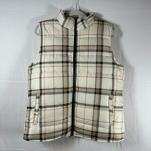 Natural Reflections Egret Plaid Vest